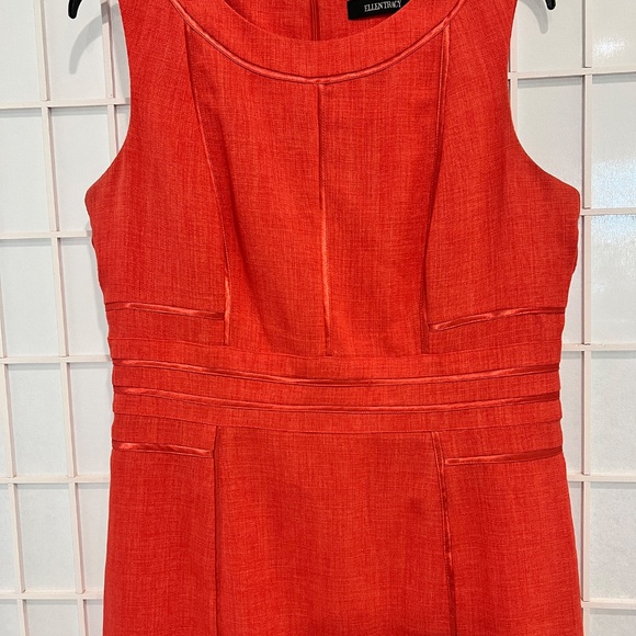 Ellen Tracy Sleeveless Sheath Dress Size 10 in Coral - Picture 2 of 4
